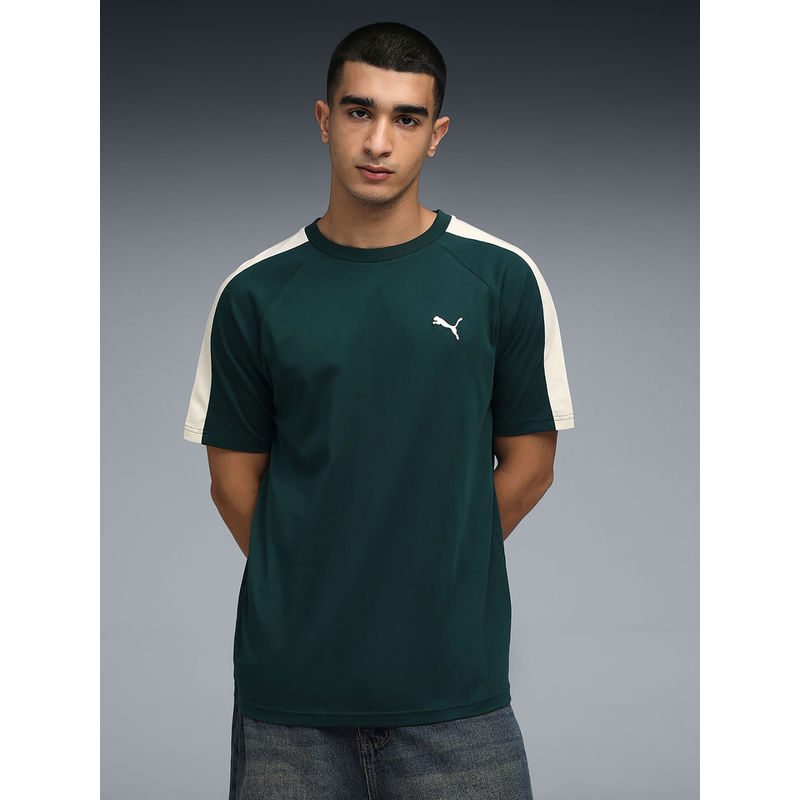 Puma T7 Men Green Regular Fit Cotton T-Shirt (2XL)