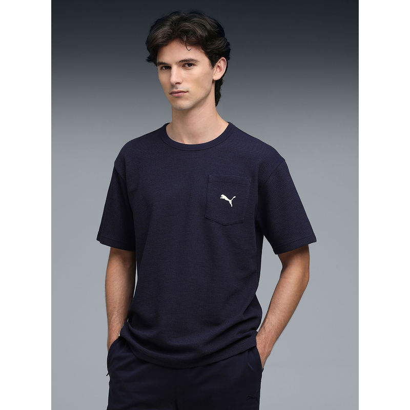 Puma Classic Men Navy Blue Americana-Inspired T-Shirt (M)