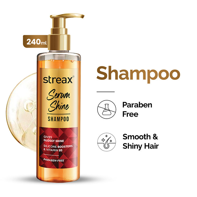 Streax Serum Shine Paraben Free Shampoo For Frizzy & Dry Hair With Silicon Boosters