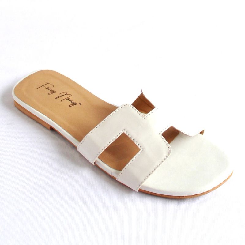 Dapper Feet H Style Flats - White (EURO 36)