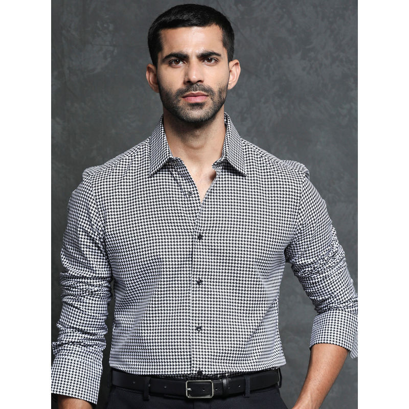 Rare Rabbit Jader Black Printed Shirt (XS)