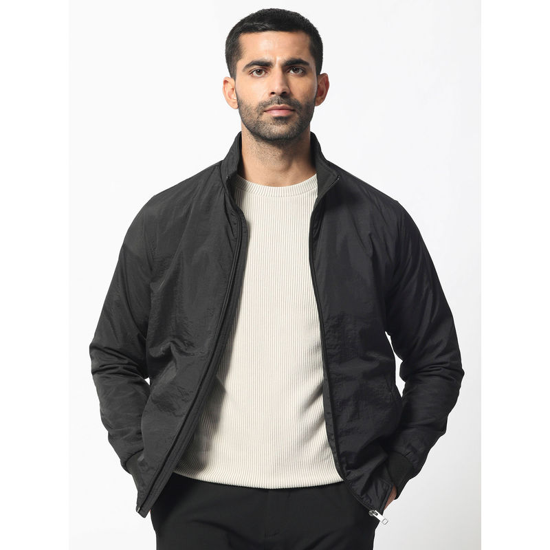 Rare Rabbit Cerno Black Solid Jacket (2XL)