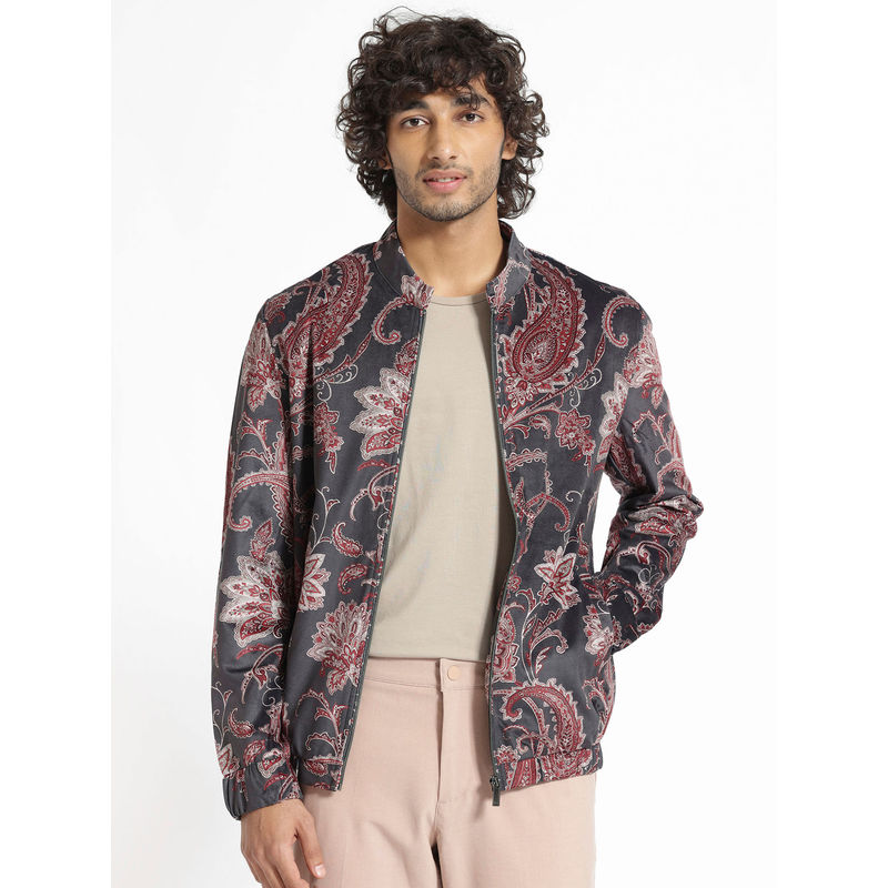 Rare Rabbit Dalia Black Printed Jacket (M)