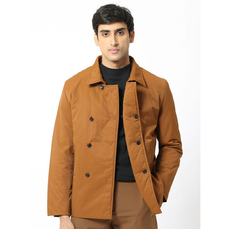 Rare Rabbit Merjon Tan Solid Jacket (S)