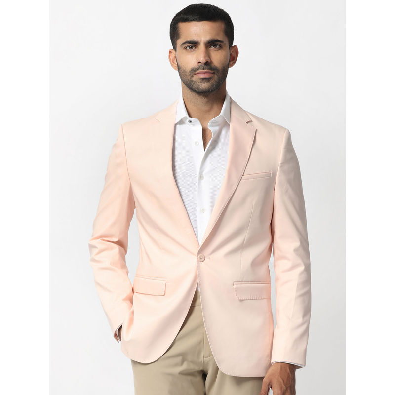 Rare Rabbit Peyton Pastel Pink Solid Blazer (S)