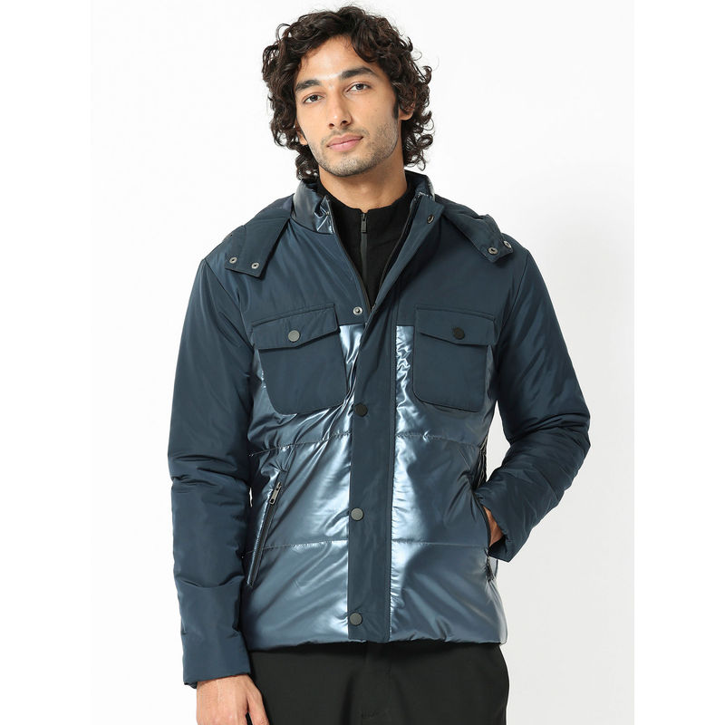 Rare Rabbit Ragon Dark Blue Solid Jacket (S)