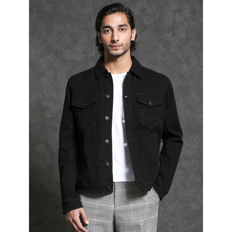 Rare Rabbit Tonk Black Solid Jacket (M)