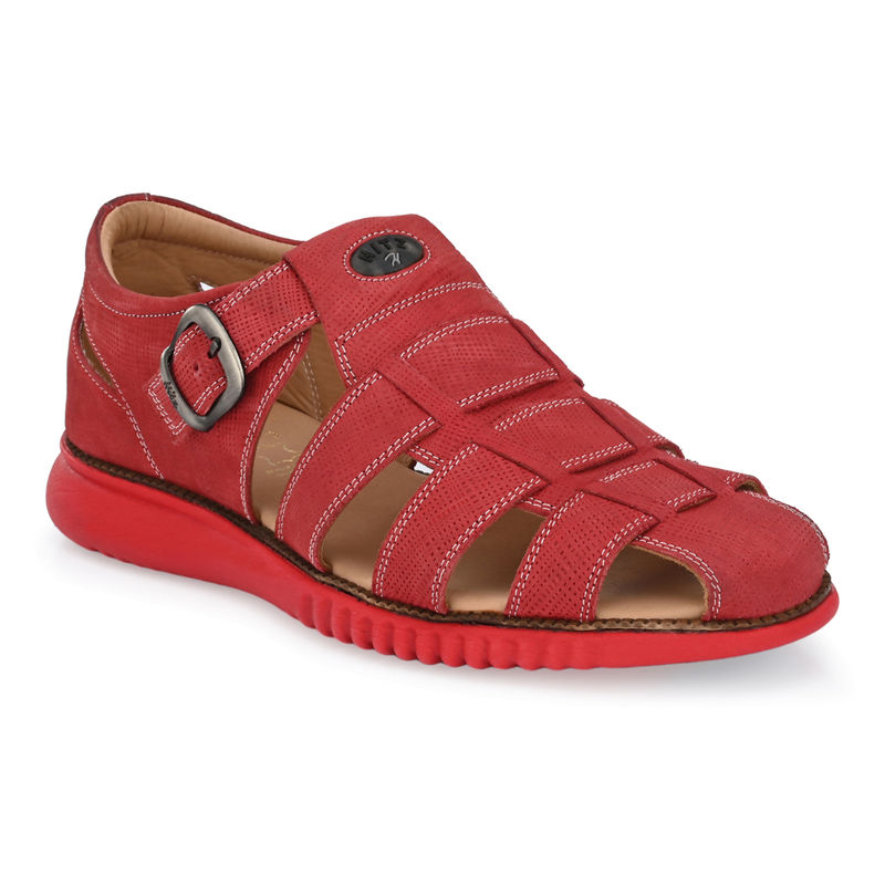 Hitz Red Leather Sandal - Uk 6