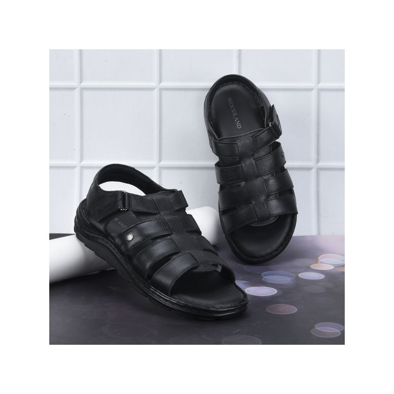 Buy WOODLAND Men Black Casual Sandals Online