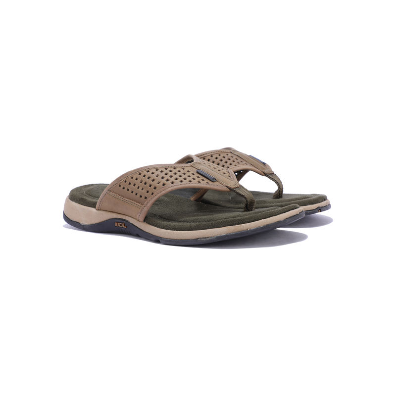 WOODLAND Men Khaki Casual Sandals (UK-6)
