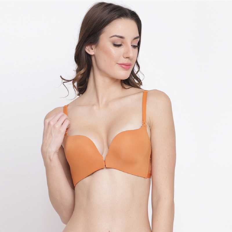 Prettycat Front Closure Wirefree Padded Soft Cup Bra - Yellow (32B)