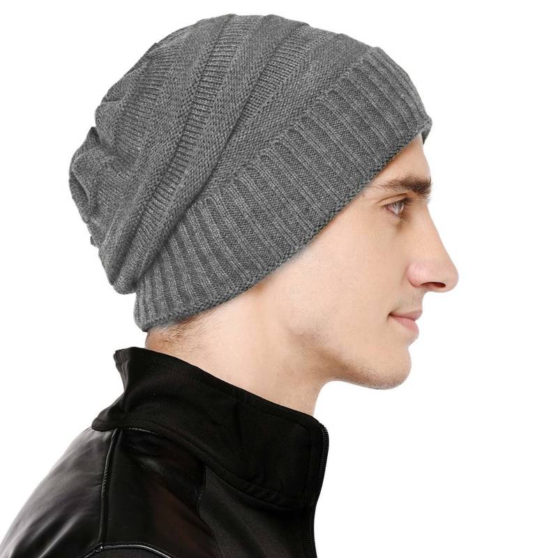 Buy Bharatasya Unisex Grey Beanie Cap, Cable Knitted in Soft