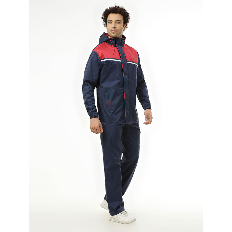 ZEEL Active Sport Blue & Red Raincoat with Pant (Set of 2) (2XL)
