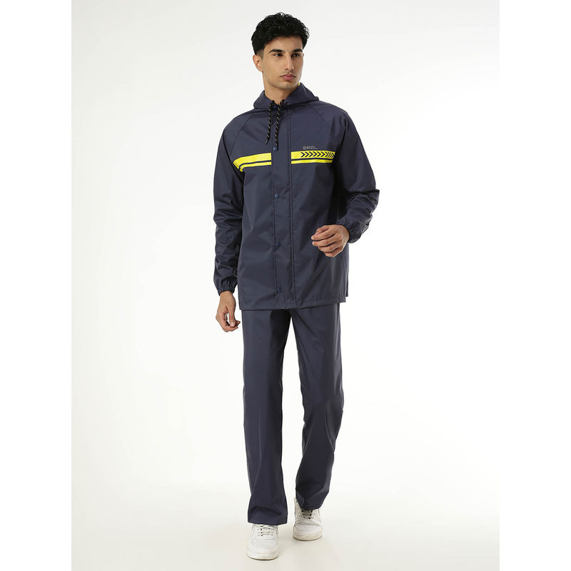 ZEEL The Ultimate Backpack-Friendly Navy Blue Raincoat with Pant (Set of 2) (L)