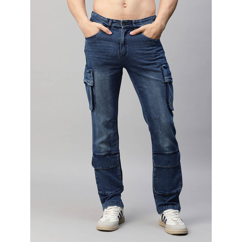 PRONK Mens Straight Fit Utility Denim Cargos (S)