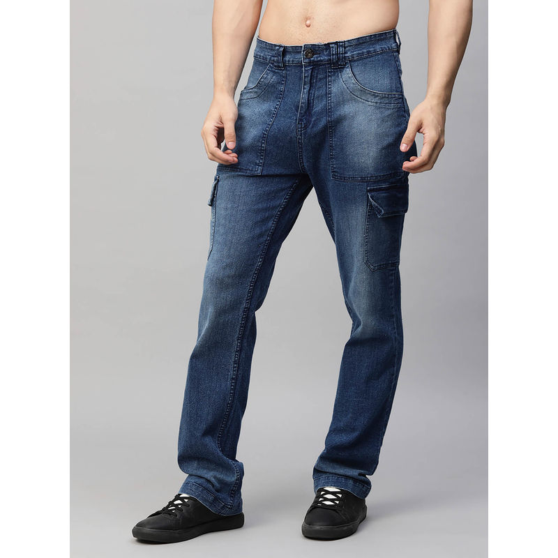 PRONK Mens Straight Fit Denim Cargos (L)