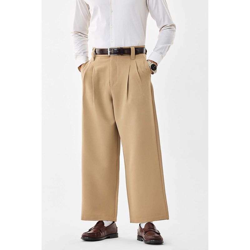 Snitch Beige Baggy Stretch Trousers (28)