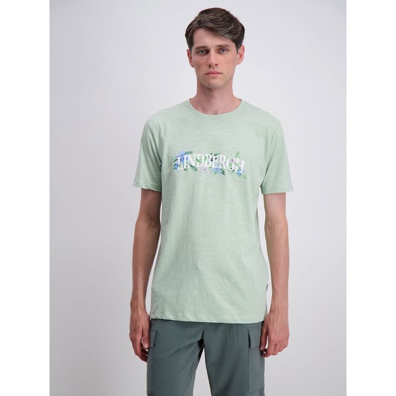 LINDBERGH Yellow Striped Round Neck T Shirt (S)