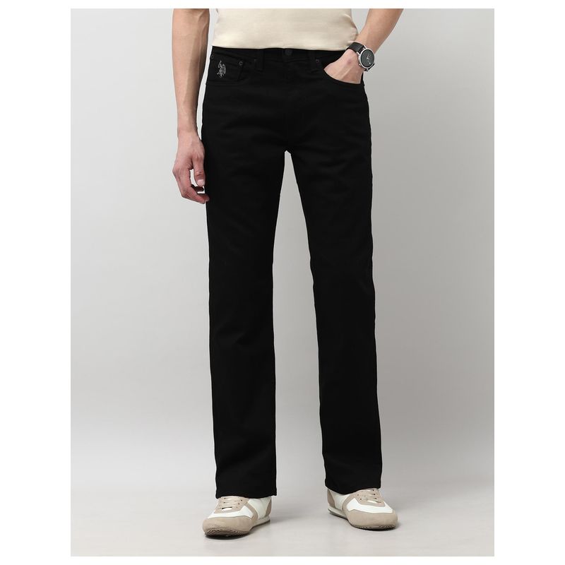 U.S. Polo Assn. Denim Co. Mens Connor Bootcut Black Jeans (40)