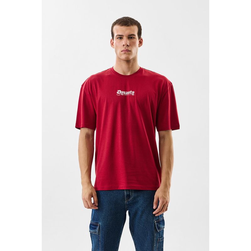 Snitch Red Graphic Half Sleeves Casual T-shirt for Men (2XL)