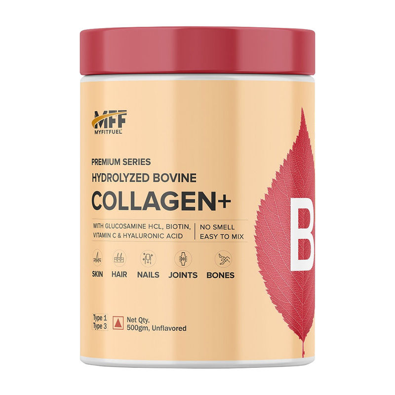 MyFitFuel Hydrolyzed Bovine Collagen +Hyaluronic Acid Biotin Vitamin C Skin HairNails Unflavor(500g)