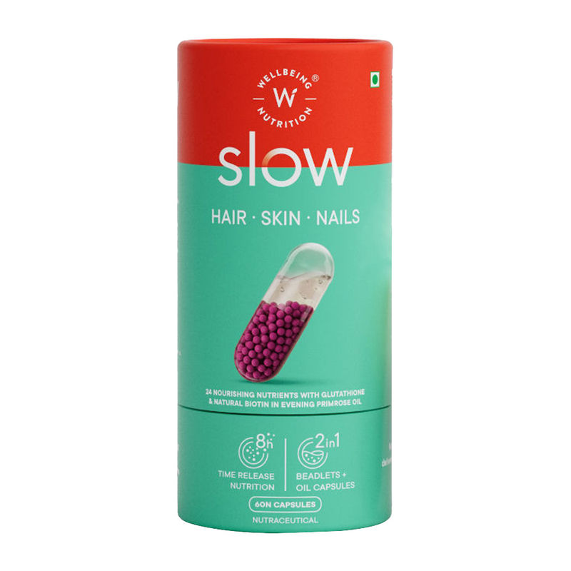 Wellbeing Nutrition Slow Hair, Skin & Nails with Biotin, Glutathione,  Primrose Oil Reviews Online