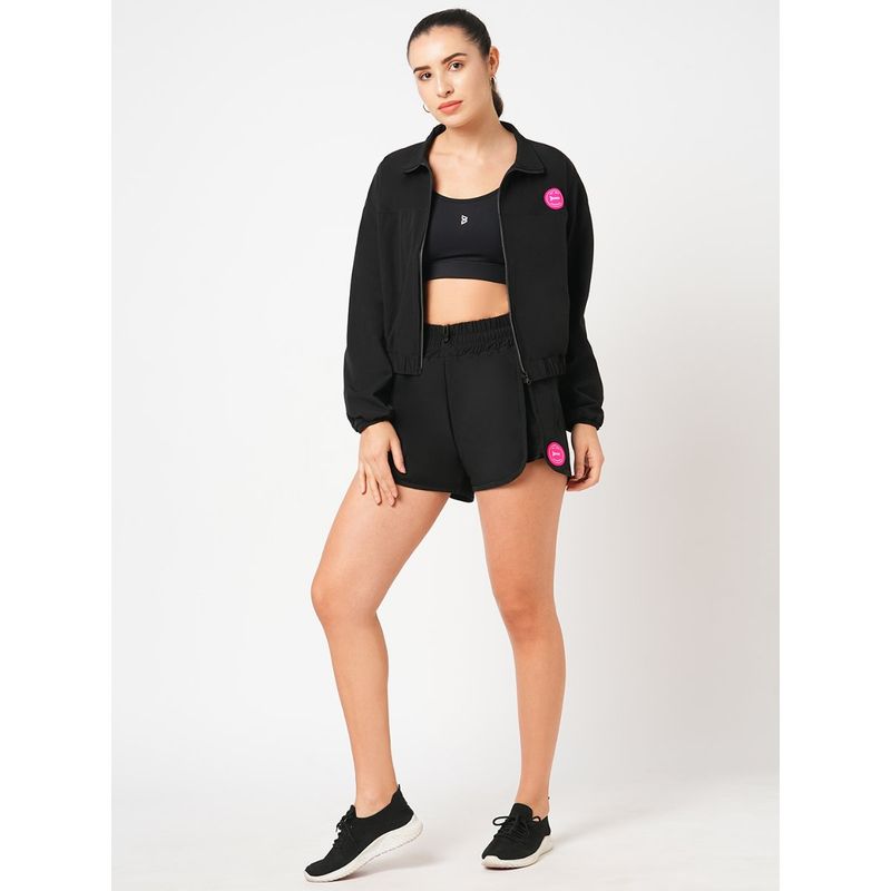 BODD ACTIVE The Og Black Jacket with Sports Bra & Shorts (Set of 3) (XS)