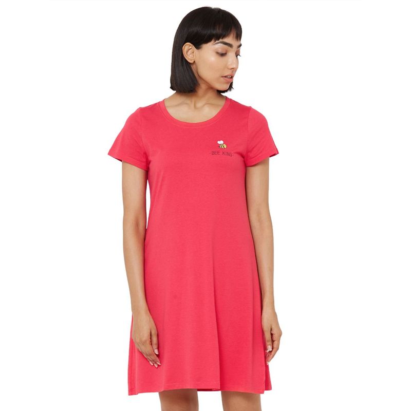 SOIE Womens Super-Soft Cotton Modal Sleep Shirt - Pink (XXL)(XXL)