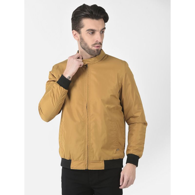 CRIMSOUNE CLUB Men Mustard Reversible Bomber Jacket (S)