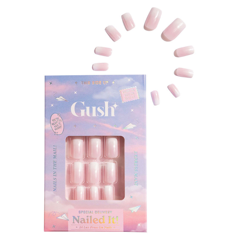 Gush Beauty Nailed It Reusable Press On Nails Premium Quality - Pink Ombre - Medium Almond