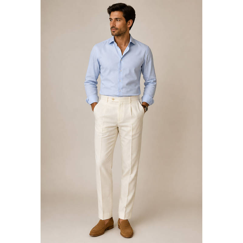 Denro Comfort-Finish Tailored Fit Polyester Lyocell Blend Trouser (36)