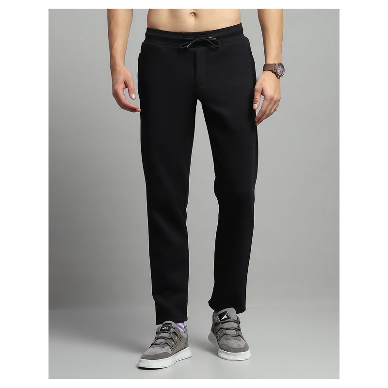Monte Carlo Men Black Cotton Blend Solid Trackpant (M)