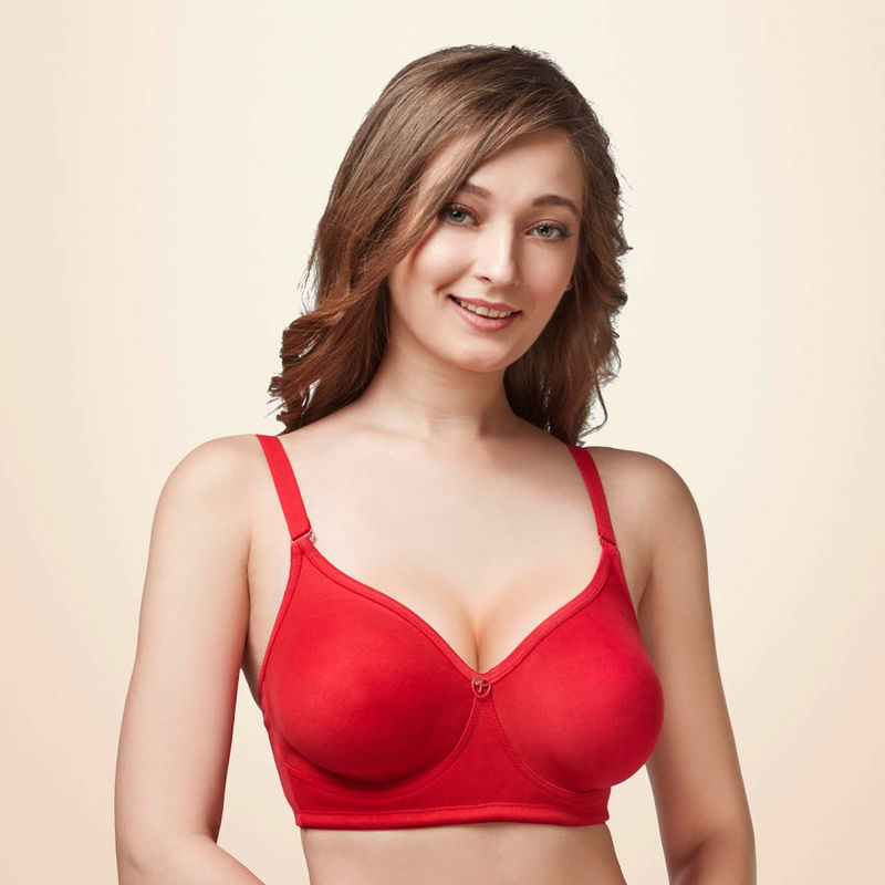 Trylo Alisa Women Full Cup Bra - Red (34D)