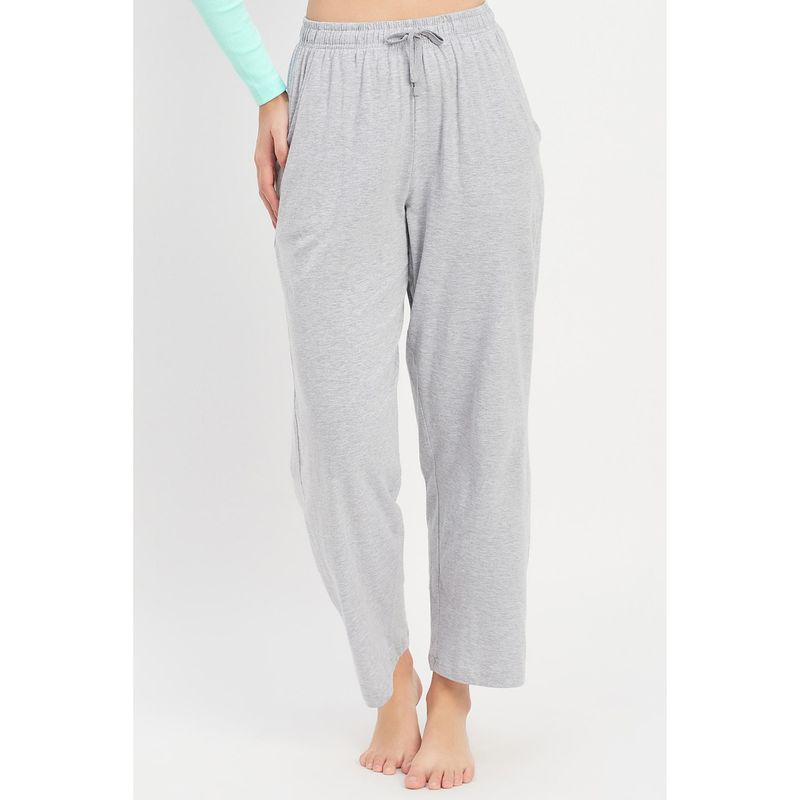 Clovia Pyjama with Elastic Waistband In Grey Cotton Rich (XL)