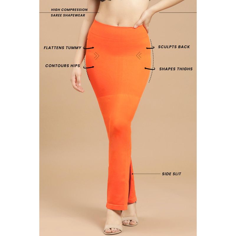 Clovia Cotton Rich Solid Non-Padded Full Cup Wire Free Plunge Bra - Light Orange (2XL)