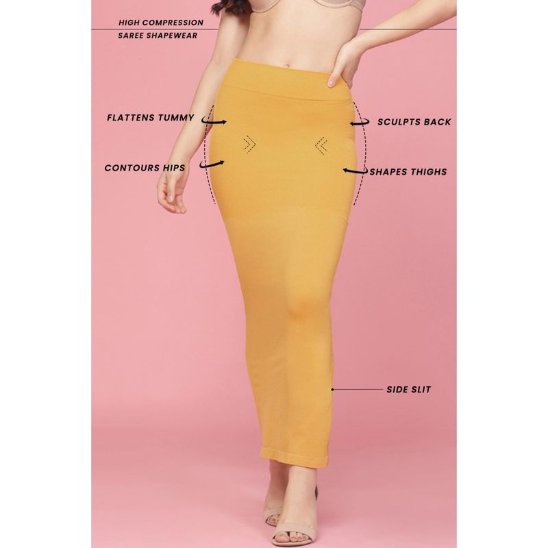 Clovia Saree Shapewear - Yellow (M)