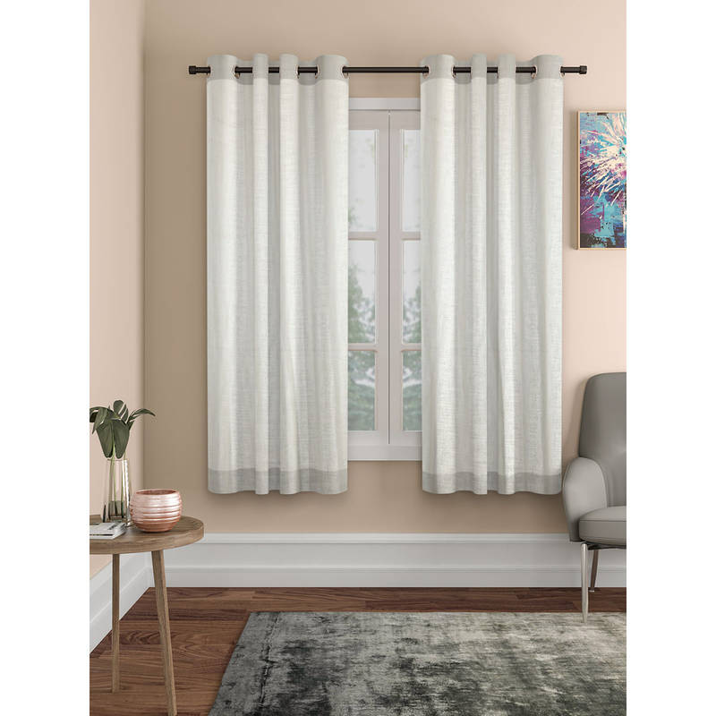 ROSARAHOME White Solid Blackout Curtains (5 Feet)
