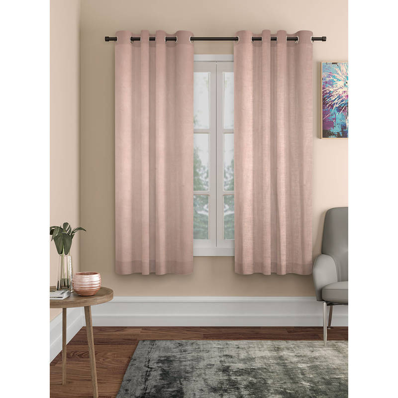 ROSARAHOME Pink Solid Blackout Curtains (5 Feet)