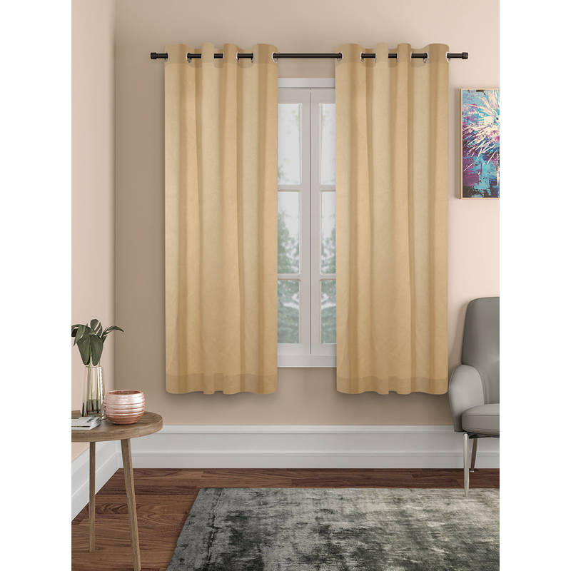 ROSARAHOME Gold Solid Blackout Curtains (5 Feet)