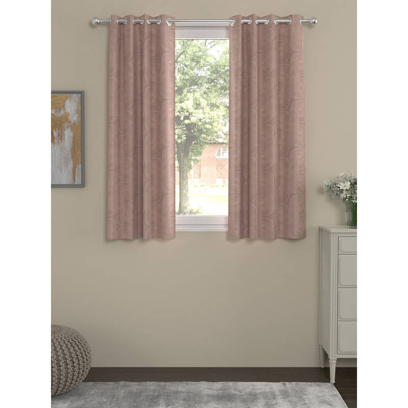 ROSARAHOME Mauve Jacquard Regular Curtains (5 Feet)