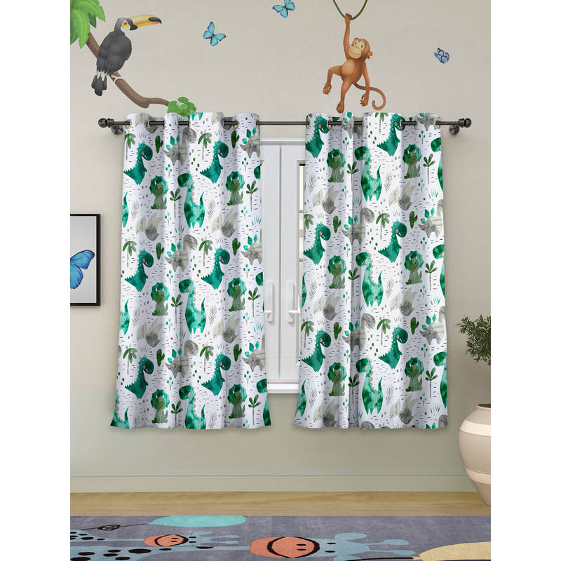 ROSARAHOME Multi-Color Animal Regular Curtains (5 Feet)