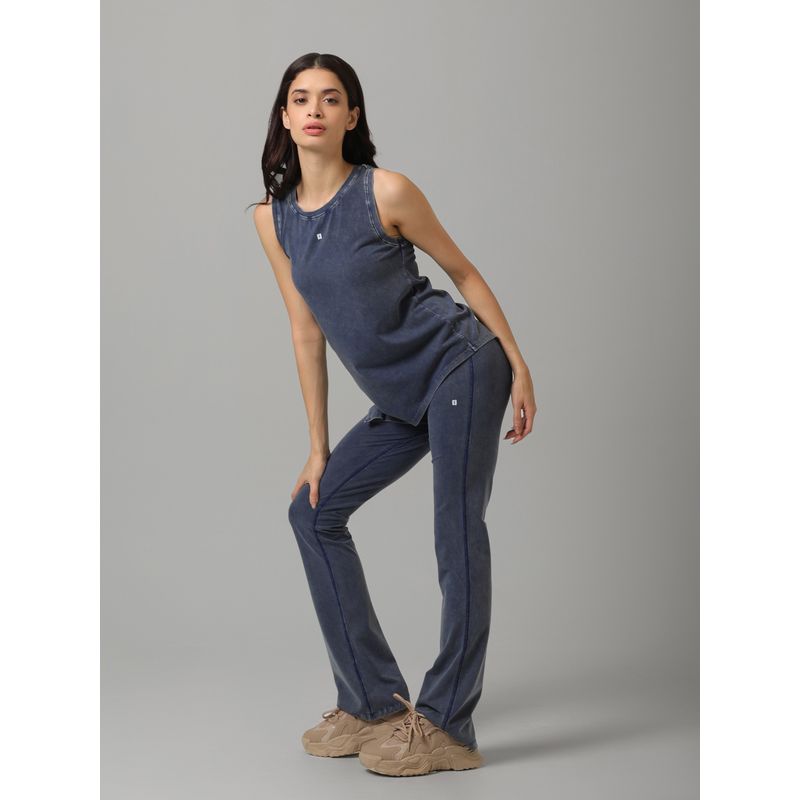 NeceSera Women Sculpt Cotton Denim Blue Bootcut Pant (S)