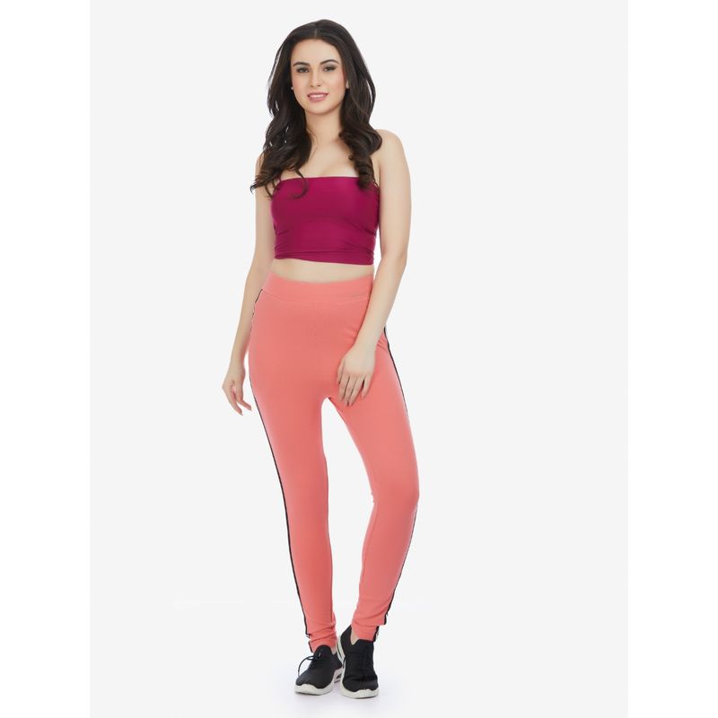 MAYSIXTY Solid Peach Track Pant (3XL)