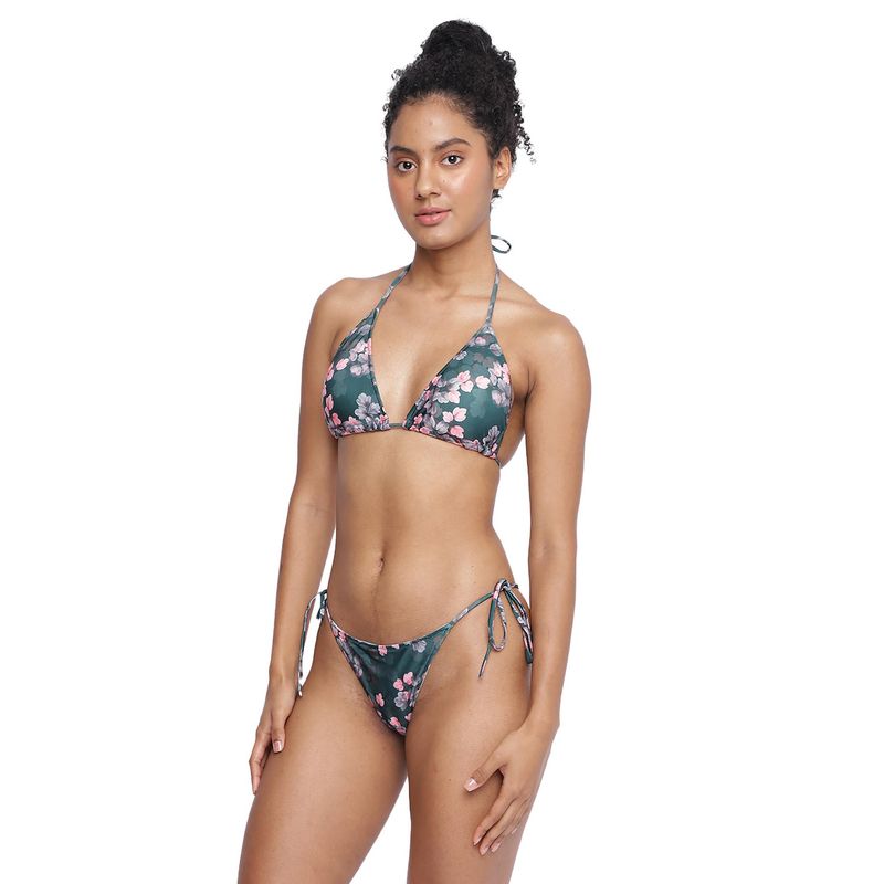 La Intimo Bitar Tie Able Bikini Top With Shorts (XS)