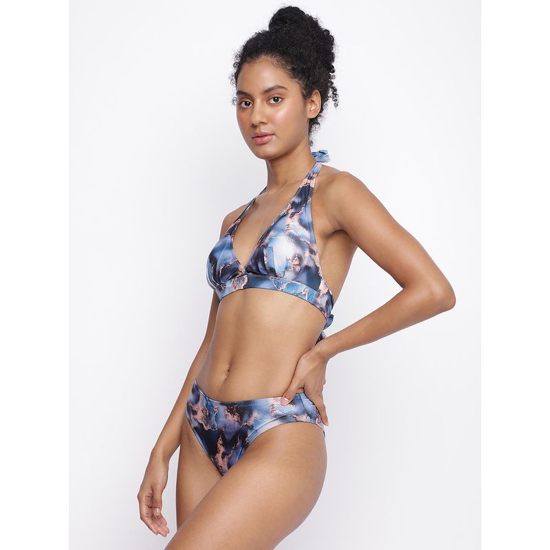 La Intimo Suheil Par Printed Bikini Top With Shorts (XS)