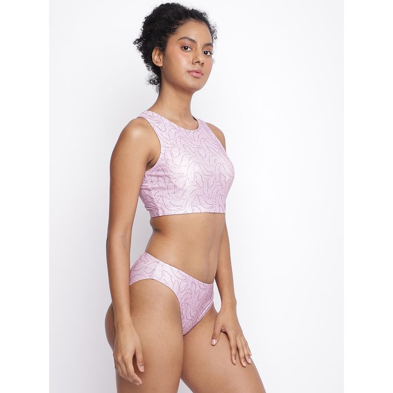 La Intimo Kilton Twin Shoulder Tankini Bikini Top With Shorts (XS)