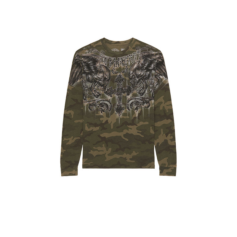 Affliction Fragmented Long Sleeve Tee (XL/1X)
