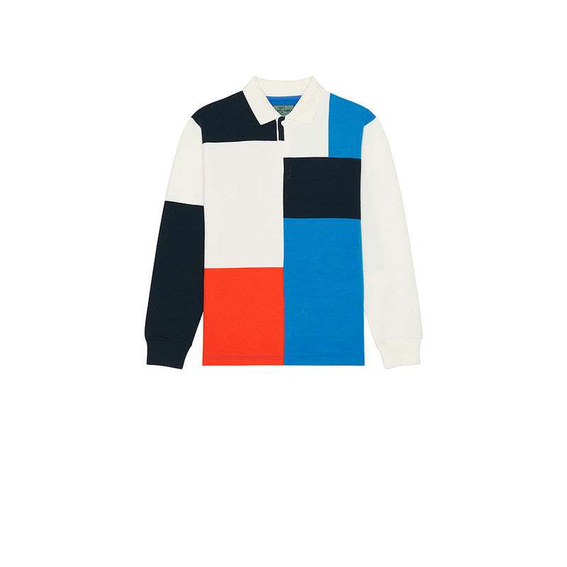 Beams Plus Knit Ragger Color Block On Embroidery (L)