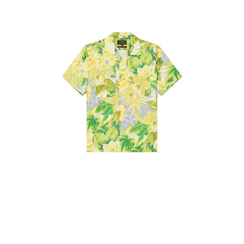 Beams Plus Open Collar Tropical Pattern Print (S)