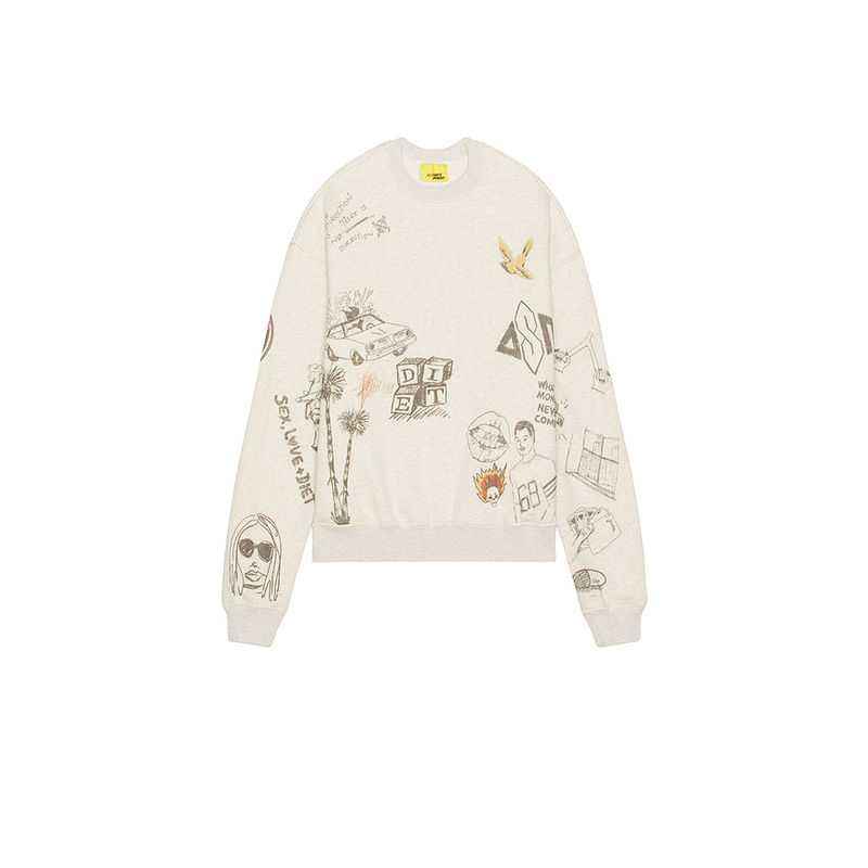 Diet Starts Monday Doodle Crew Neck Sweatshirt (S)